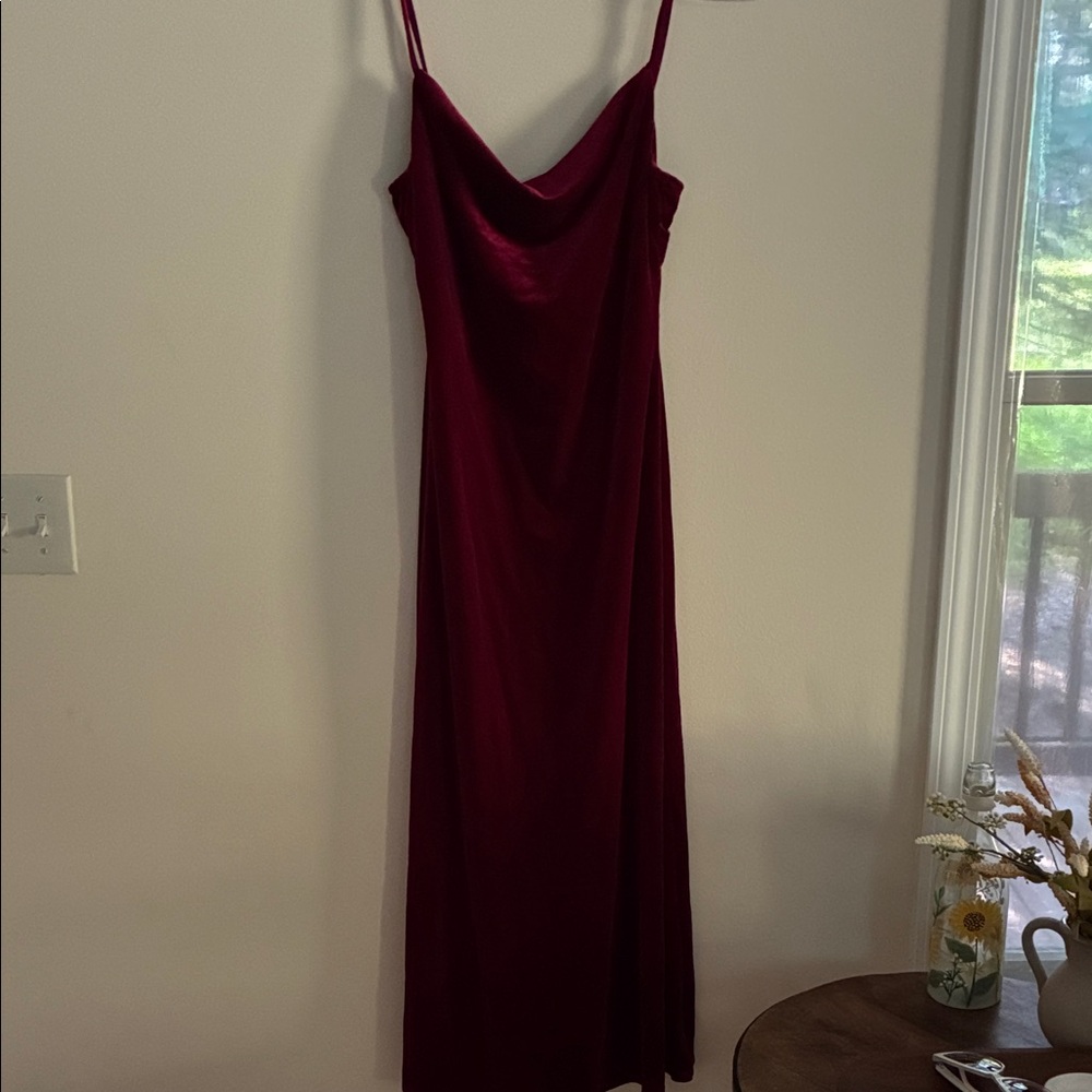Azazie Strapless Wine Red Dress